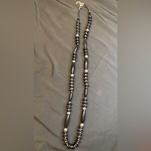 Chico’s Black and Silver Beaded Necklace